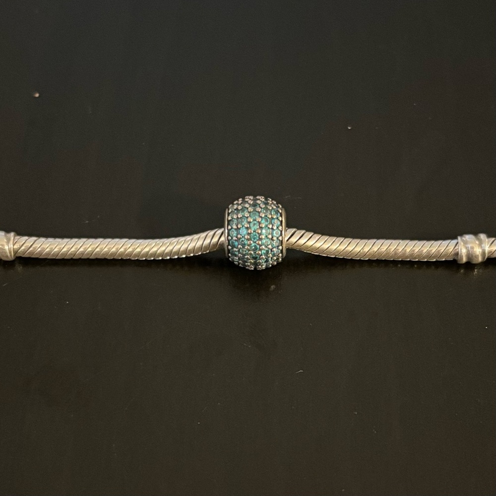 Pandora teal pavé charm